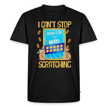 Je ne peux pas arrêter de gratter - T-shirt Premium bio Homme - noir - Devant - Nico (187cm)