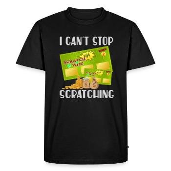 Je ne peux pas arrêter de gratter - T-shirt Premium bio Homme - noir - Devant - Nico (187cm)
