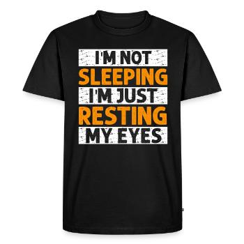 Je ne dors pas, je repose juste mes yeux - T-shirt Premium bio Homme - noir - Devant - Nico (187cm)
