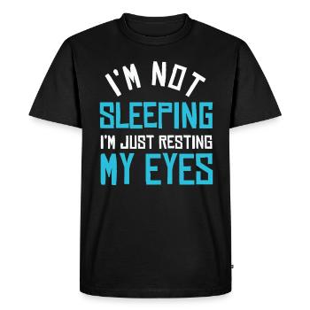 Je ne dors pas, je repose juste mes yeux - T-shirt Premium bio Homme - noir - Devant - Nico (187cm)