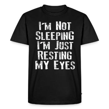 Je ne dors pas, je repose juste mes yeux - T-shirt Premium bio Homme - noir - Devant - Nico (187cm)