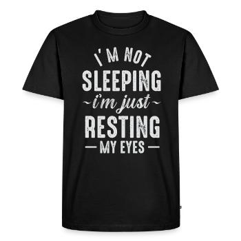 Je ne dors pas, je repose juste mes yeux - T-shirt Premium bio Homme - noir - Devant - Nico (187cm)