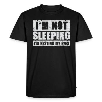 Je ne dors pas, je repose mes yeux - T-shirt Premium bio Homme - noir - Devant - Nico (187cm)