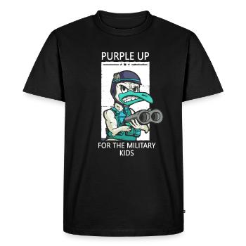 Purple Up Military Strong Child Kids Support - T-shirt Premium bio Homme - noir - Devant - Nico (187cm)