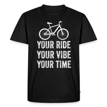 VTT Votre balade Votre ambiance Votre temps - T-shirt Premium bio Homme - noir - Devant - Nico (187cm)