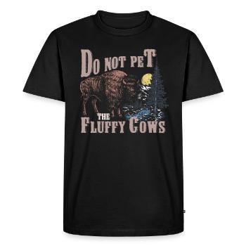 Ne caressez pas les vaches moelleuses - T-shirt Premium bio Homme - noir - Devant - Nico (187cm)