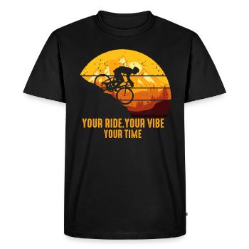 VTT Votre Balade Your Vibe Votre Temps - T-shirt Premium bio Homme - noir - Devant - Nico (187cm)