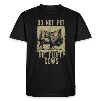 Ne caressez pas les vaches moelleuses - T-shirt Premium bio Homme - noir - Devant - Nico (187cm)