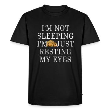 Je ne dors pas, je repose juste mes yeux - T-shirt Premium bio Homme - noir - Devant - Nico (187cm)