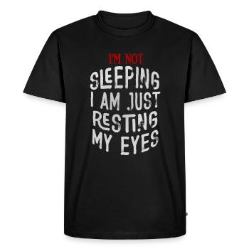 Je ne dors pas, je repose juste mes yeux - T-shirt Premium bio Homme - noir - Devant - Nico (187cm)
