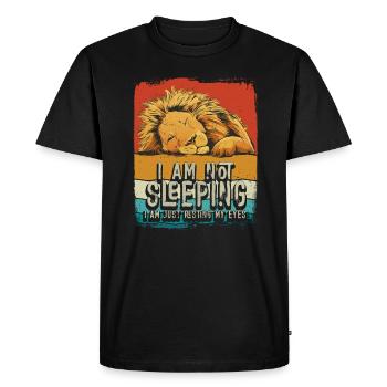 Je ne dors pas, je repose juste mes yeux - T-shirt Premium bio Homme - noir - Devant - Nico (187cm)