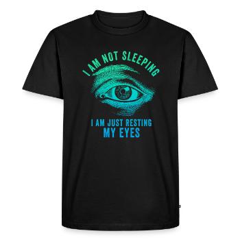 Je ne dors pas, je repose juste mes yeux - T-shirt Premium bio Homme - noir - Devant - Nico (187cm)