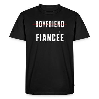 Couple Engagement Engaged Men Funny Fiancee - Men's Premium Organic T-Shirt - black - Front - Nico (187cm)