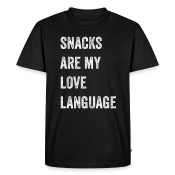 Snacks Are My Love Language - Men's Premium Organic T-Shirt - black - Front - Nico (187cm)