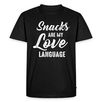 Snacks Are My Love Language - Men's Premium Organic T-Shirt - black - Front - Nico (187cm)