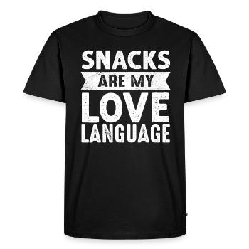 Les collations sont mon langage d’amour - T-shirt Premium bio Homme - noir - Devant - Nico (187cm)