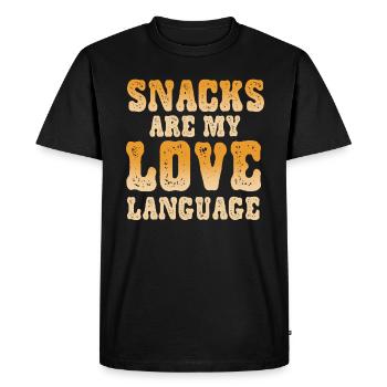 Snacks Are My Love Language - Men's Premium Organic T-Shirt - black - Front - Nico (187cm)