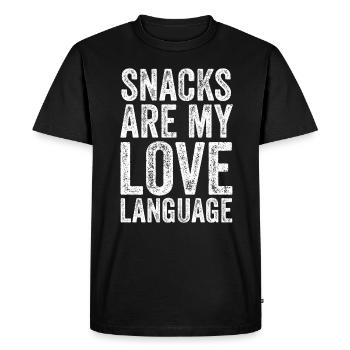 Les collations sont mon langage d’amour - T-shirt Premium bio Homme - noir - Devant - Nico (187cm)