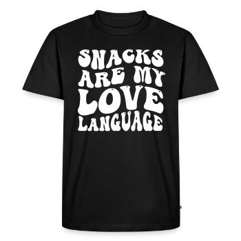 Snacks Are My Love Language - Men's Premium Organic T-Shirt - black - Front - Nico (187cm)