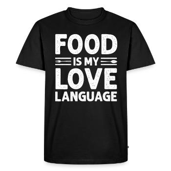 Food Is My Love Language - Men's Premium Organic T-Shirt - black - Front - Nico (187cm)