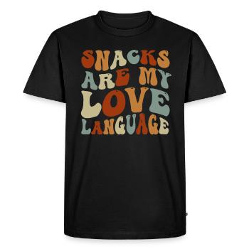 Les collations sont mon langage d’amour - T-shirt Premium bio Homme - noir - Devant - Nico (187cm)