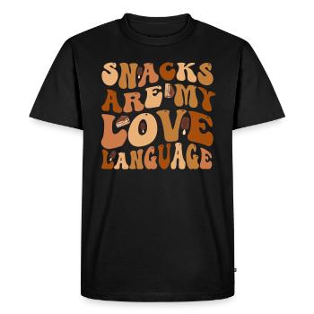 Snacks Are My Love Language - Men's Premium Organic T-Shirt - black - Front - Nico (187cm)