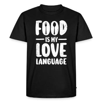 Food Is My Love Language - Men's Premium Organic T-Shirt - black - Front - Nico (187cm)