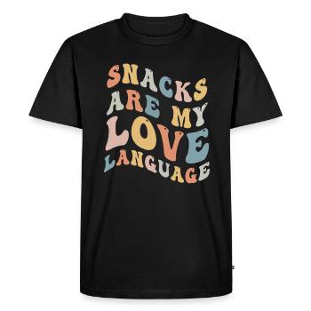 Snacks Are My Love Language - Men's Premium Organic T-Shirt - black - Front - Nico (187cm)