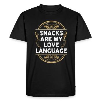 Les collations sont mon langage d’amour - T-shirt Premium bio Homme - noir - Devant - Nico (187cm)