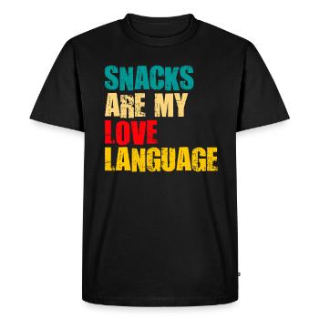 Les collations sont mon langage d’amour - T-shirt Premium bio Homme - noir - Devant - Nico (187cm)