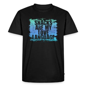Les collations sont mon langage d’amour - T-shirt Premium bio Homme - noir - Devant - Nico (187cm)