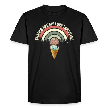 Snacks Are My Love Language - Men's Premium Organic T-Shirt - black - Front - Nico (187cm)