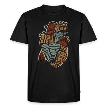 Parties du cœur - T-shirt Premium bio Homme - noir - Devant - Nico (187cm)