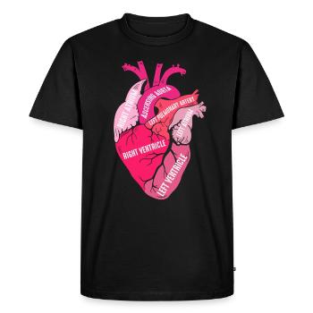 Parties du cœur - T-shirt Premium bio Homme - noir - Devant - Nico (187cm)