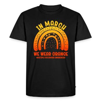 In March We Wear Orange - Men's Premium Organic T-Shirt - black - Front - Nico (187cm)
