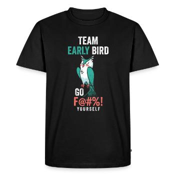 L’équipe Early Bird Go F... Toi-même - T-shirt Premium bio Homme - noir - Devant - Nico (187cm)