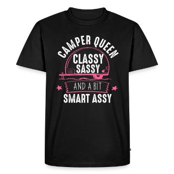 Camper Queen Classy Sassy And A Bit Smart Assy - Men's Premium Organic T-Shirt - black - Front - Nico (187cm)