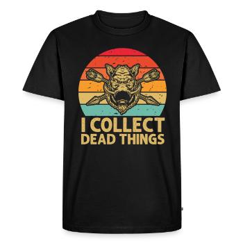 Je collectionne les choses mortes - T-shirt Premium bio Homme - noir - Devant - Nico (187cm)