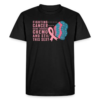 Citation inspirante pour les combattants du cancer Hommes Femmes Chimio - T-shirt Premium bio Homme - noir - Devant - Nico (187cm)
