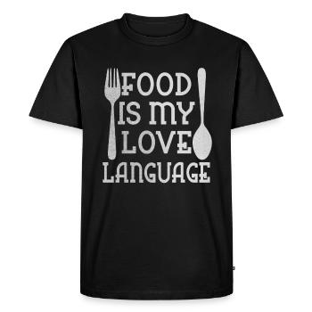 Food Is My Love Language - Men's Premium Organic T-Shirt - black - Front - Nico (187cm)