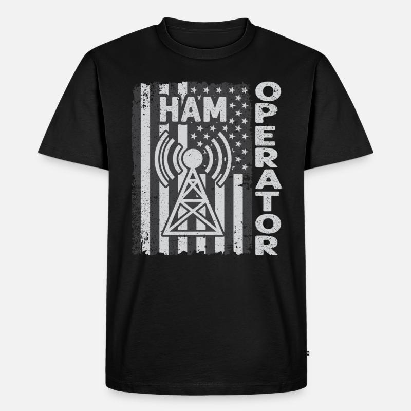 Ham Operator US-Flagge - Männer Premium Bio T-Shirt - Schwarz