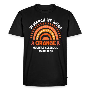In March We Wear Orange - Men's Premium Organic T-Shirt - black - Front - Nico (187cm)