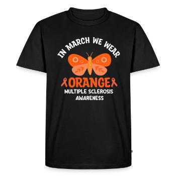 In March We Wear Orange - Men's Premium Organic T-Shirt - black - Front - Nico (187cm)