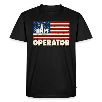 Opérateur de jambon Drapeau américain - T-shirt Premium bio Homme - noir - Devant - Nico (187cm)