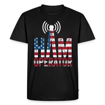 Opérateur de jambon Drapeau américain - T-shirt Premium bio Homme - noir - Devant - Nico (187cm)