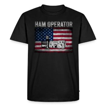 Opérateur de jambon Drapeau américain - T-shirt Premium bio Homme - noir - Devant - Nico (187cm)