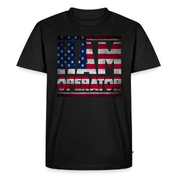 Opérateur de jambon Drapeau américain - T-shirt Premium bio Homme - noir - Devant - Nico (187cm)