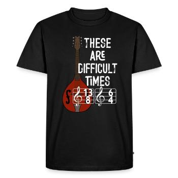 Ce sont des temps difficiles jeu de mots amusant - T-shirt Premium bio Homme - noir - Devant - Nico (187cm)
