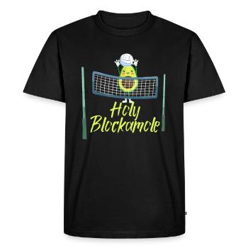 Holy Blockamole Volleyball Avocado - Men's Premium Organic T-Shirt - black - Front - Nico (187cm)
