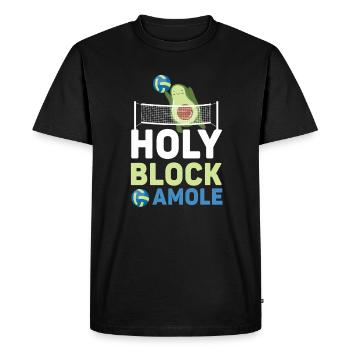 Holy Blockamole Volleyball Avocado - Men's Premium Organic T-Shirt - black - Front - Nico (187cm)